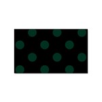 Polka Dots - Deep Green on Black Sticker Rectangular (10 pack)