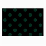 Polka Dots - Deep Green on Black Postcard 4 x 6  (Pkg of 10)