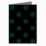 Polka Dots - Deep Green on Black Greeting Cards (Pkg of 8)
