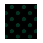 Polka Dots - Deep Green on Black Greeting Card 4.5  x 6 