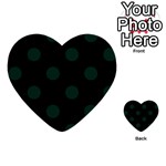 Polka Dots - Deep Green on Black Multi-purpose Cards (Heart)