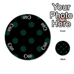 Polka Dots - Deep Green on Black Playing Cards 54 (Round)