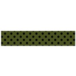 Polka Dots - Black on Army Green Flano Scarf (Small)