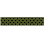 Polka Dots - Black on Army Green Flano Scarf (Large)