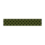 Polka Dots - Black on Army Green Flano Scarf (Mini)