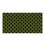 Polka Dots - Black on Army Green Satin Wrap