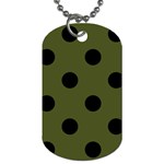 Polka Dots - Black on Army Green Dog Tag (Two Sides)