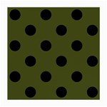 Polka Dots - Black on Army Green Medium Glasses Cloth
