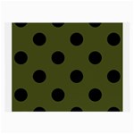 Polka Dots - Black on Army Green Large Glasses Cloth (2 Sides)