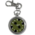 Polka Dots - Black on Army Green Key Chain Watch