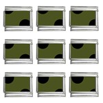 Polka Dots - Black on Army Green 9mm Italian Charm (9 pack)