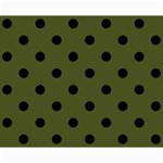 Polka Dots - Black on Army Green Collage 8  x 10 