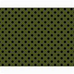 Polka Dots - Black on Army Green Collage 11  x 14 