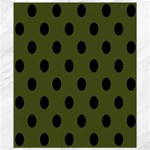 Polka Dots - Black on Army Green Canvas 8  x 10 