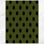Polka Dots - Black on Army Green Canvas 12  x 16 