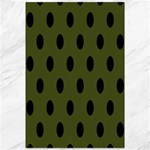 Polka Dots - Black on Army Green Canvas 12  x 18 