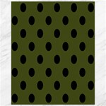 Polka Dots - Black on Army Green Canvas 16  x 20 