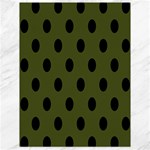 Polka Dots - Black on Army Green Canvas 18  x 24 