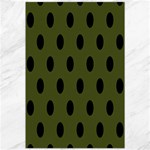 Polka Dots - Black on Army Green Canvas 20  x 30 