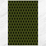Polka Dots - Black on Army Green Canvas 24  x 36 
