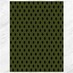 Polka Dots - Black on Army Green Canvas 36  x 48 