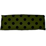 Polka Dots - Black on Army Green Body Pillow Case (Dakimakura) (One Side)