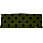 Polka Dots - Black on Army Green Body Pillow Case Dakimakura (Two Sides)