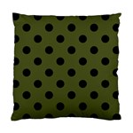 Polka Dots - Black on Army Green Standard Cushion Case (Two Sides)