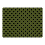 Polka Dots - Black on Army Green Double Sided Flano Blanket (Mini)