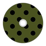 Polka Dots - Black on Army Green CD Wall Clock