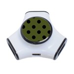 Polka Dots - Black on Army Green Portable USB Hub (One Side)