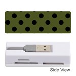 Polka Dots - Black on Army Green Memory Card Reader (Stick)