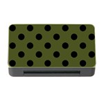 Polka Dots - Black on Army Green Memory Card Reader with CF