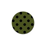 Polka Dots - Black on Army Green Golf Ball Marker (10 pack)
