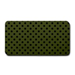 Polka Dots - Black on Army Green Medium Bar Mat