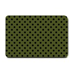 Polka Dots - Black on Army Green Small Doormat