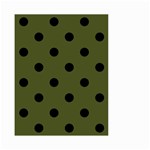 Polka Dots - Black on Army Green Small Garden Flag (Two Sides)