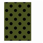 Polka Dots - Black on Army Green Large Garden Flag (Two Sides)