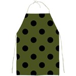Polka Dots - Black on Army Green Full Print Apron