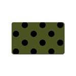 Polka Dots - Black on Army Green Magnet (Name Card)
