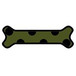 Polka Dots - Black on Army Green Magnet (Dog Bone)