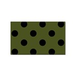 Polka Dots - Black on Army Green Sticker (Rectangular)