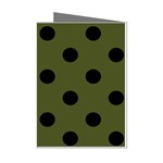 Polka Dots - Black on Army Green Mini Greeting Cards (Pkg of 8)