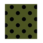 Polka Dots - Black on Army Green Greeting Card 4.5  x 6 