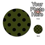 Polka Dots - Black on Army Green Multi-purpose Cards (Round)