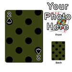 Polka Dots - Black on Army Green Playing Cards 54 Designs