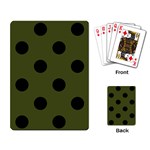 Polka Dots - Black on Army Green Playing Cards Single Design