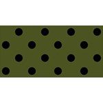 Polka Dots - Black on Army Green YOU ARE INVITED 3D Greeting Card (8x4)