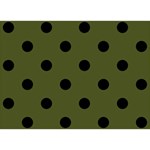 Polka Dots - Black on Army Green Birthday Cake 3D Greeting Card (7x5)