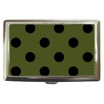 Polka Dots - Black on Army Green Cigarette Money Case